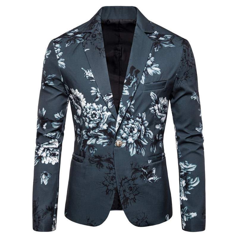 Fashion Casual Slim Fit Floral Suit Wedding Blazer