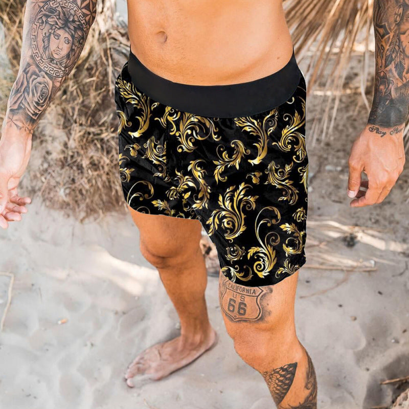 Spring Floral Straight Quick Dry Beach Shorts