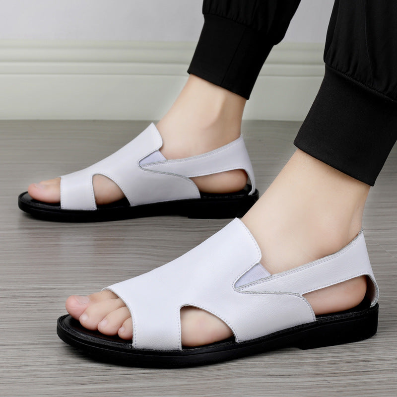 Spring Roman Sandals Hole Black Soft Sole Sandals