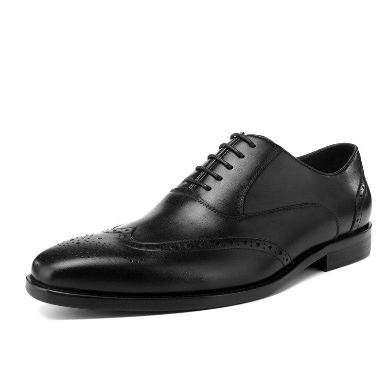 brogue engraved men's british leather shoes