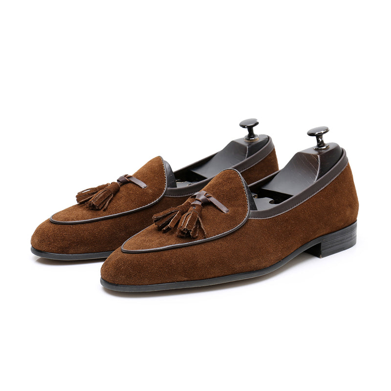 Italian fashion retro tassel loafers slip-on loafers