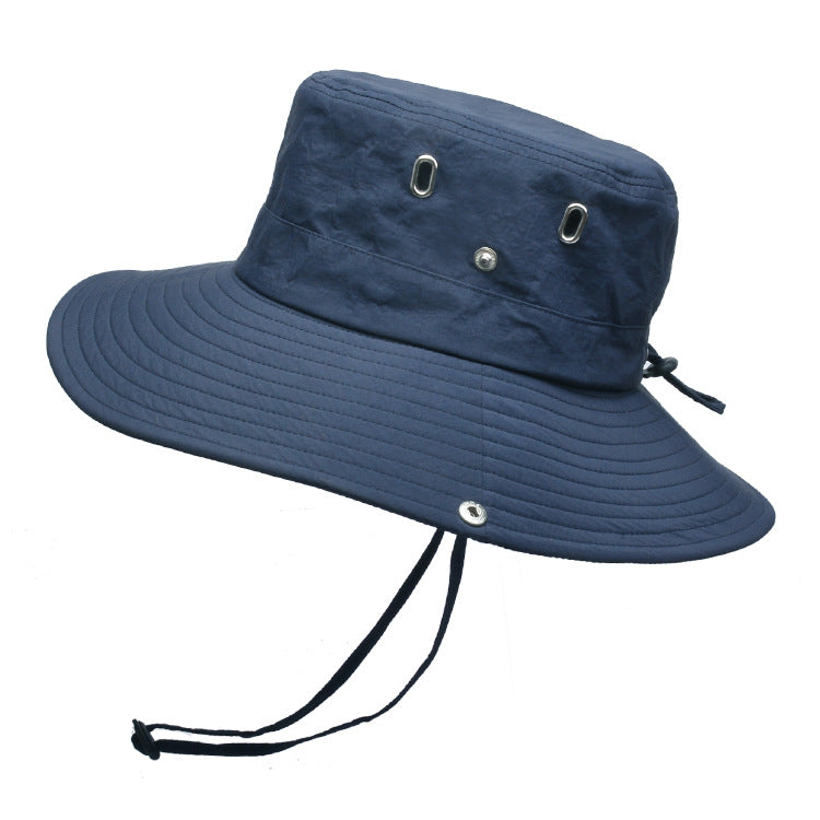 Breathable sun hat sunscreen solid color fisherman hat big brim travel hat 9204
