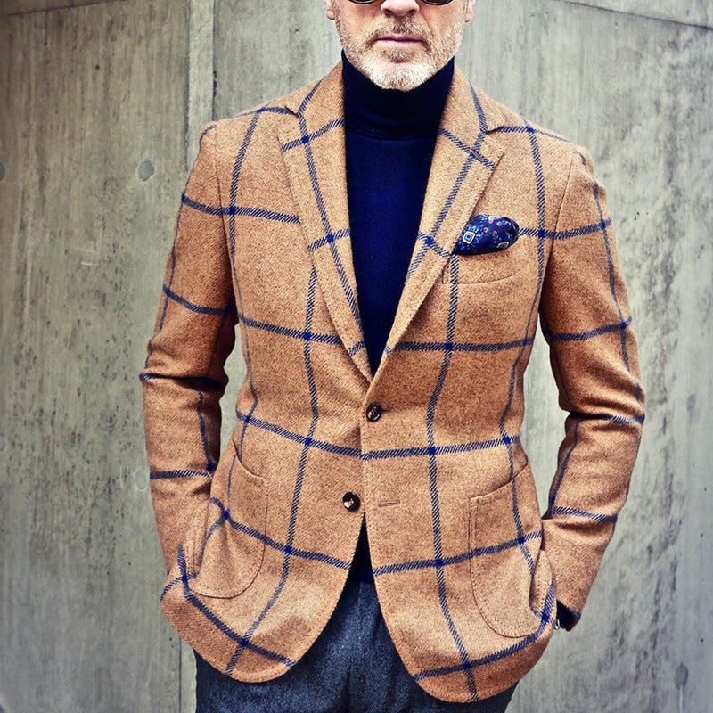2021 new plaid casual trendy suit jacket（3colors）