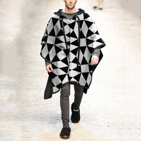 men's cape cape pullover cape woolen coat（5 colors）