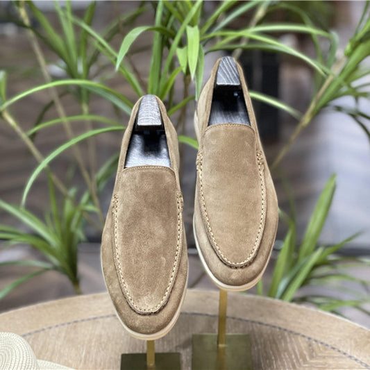 Breathable Square Toe Business Casual Suede Nubuck Men's Shoes