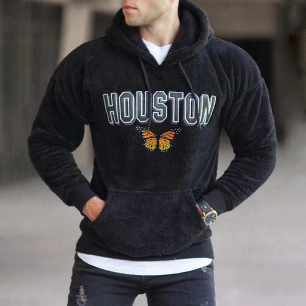 Sweater Hoodie Solid Color Print Pullover Loose Casual Men's（4 colors）