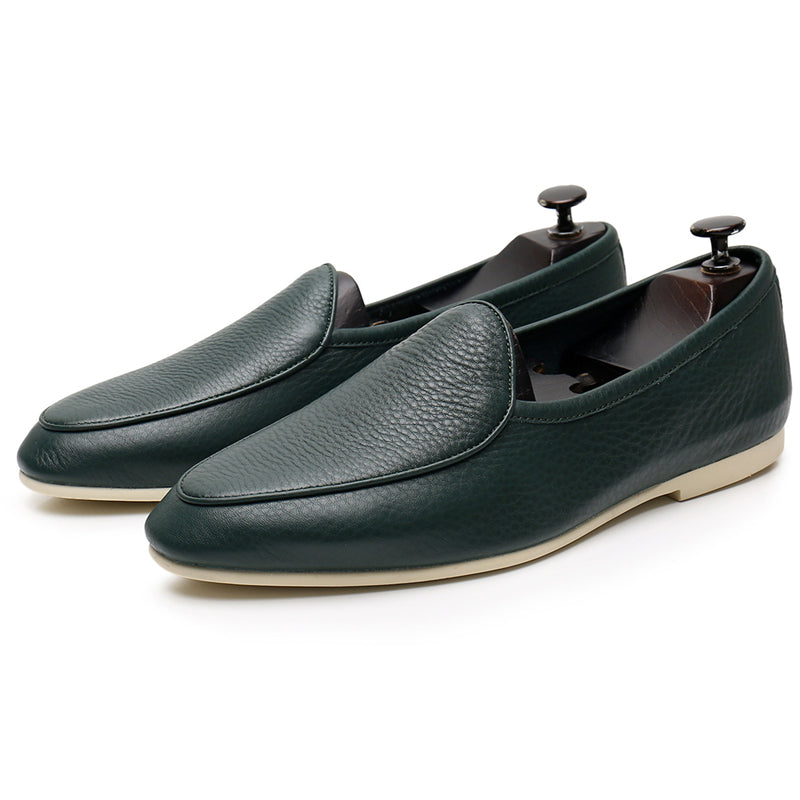 British retro loafers casual leather shoes slip-on suede pointed toe loafers