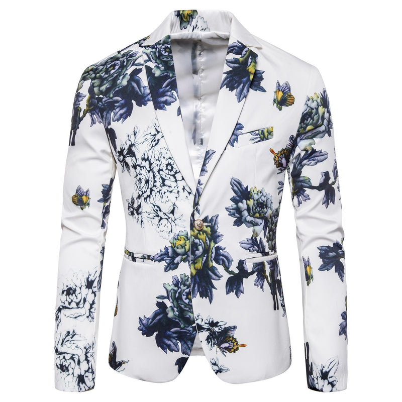 Fashion Casual Slim Fit Floral Suit Wedding Blazer