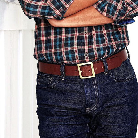 Dark Brown Distressed Men's Belt