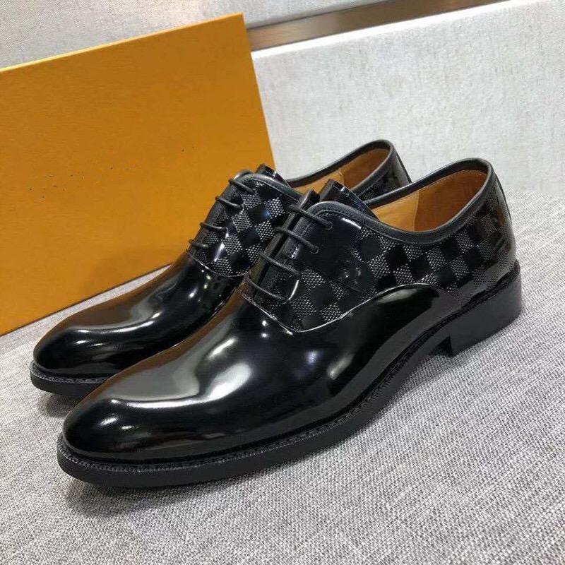 Men's Classic Plaid Formal  Leather Dress Shoes
