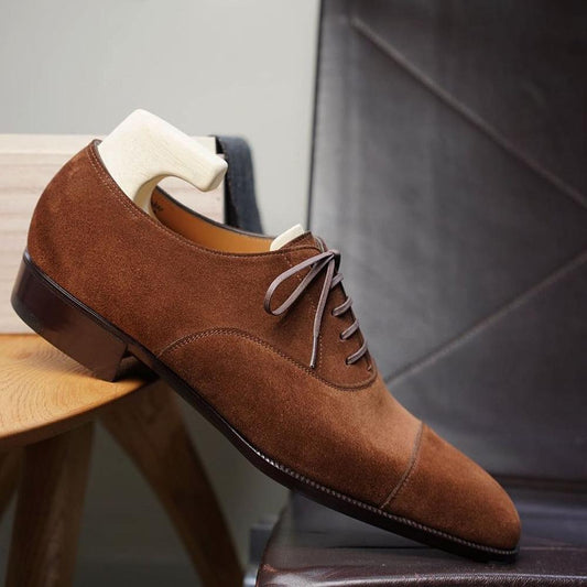 Brown Suede Oxford Dress Shoes