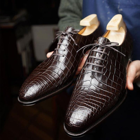 Brown premium classic men's leather shoes