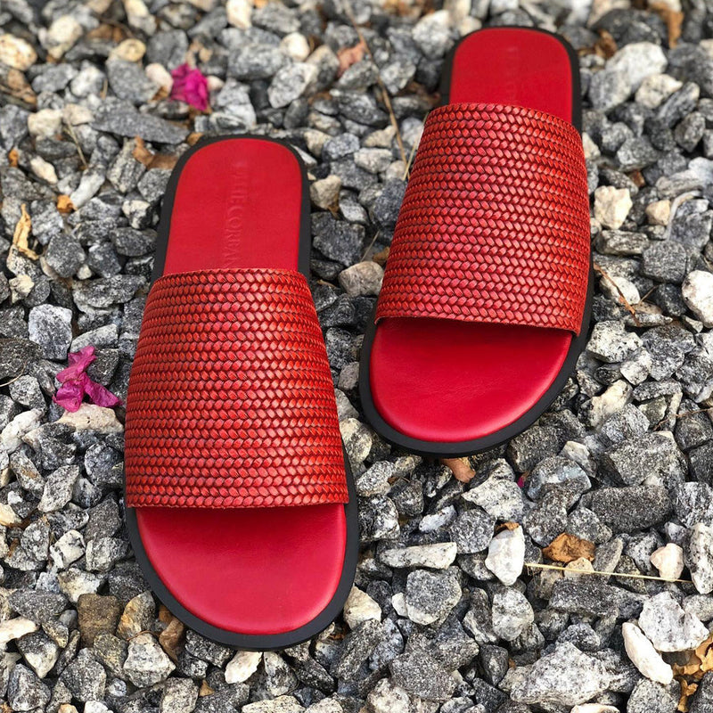 Red fashion simple style slippers