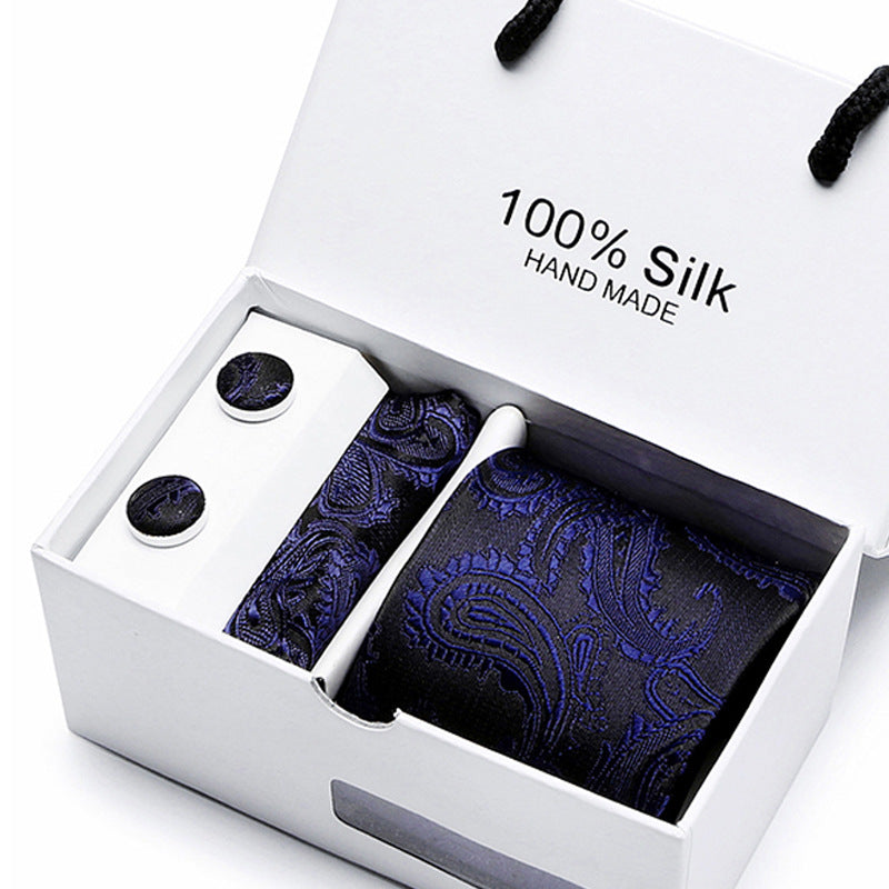 New Business Handmade Tie Pocket Square Cufflinks Sets-SB01