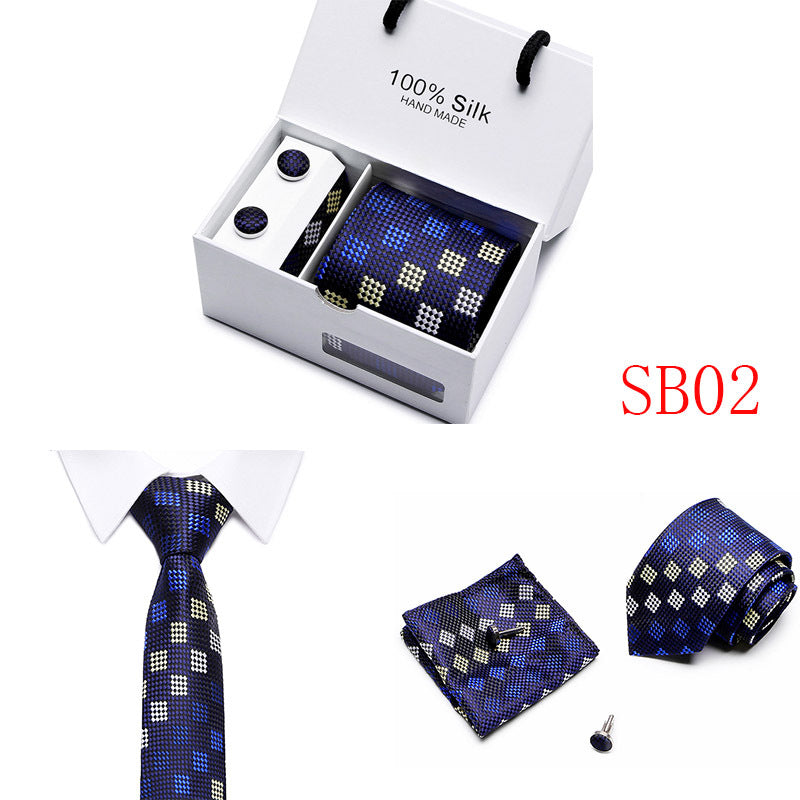 New Business Handmade Tie Pocket Square Cufflinks Sets-SB02