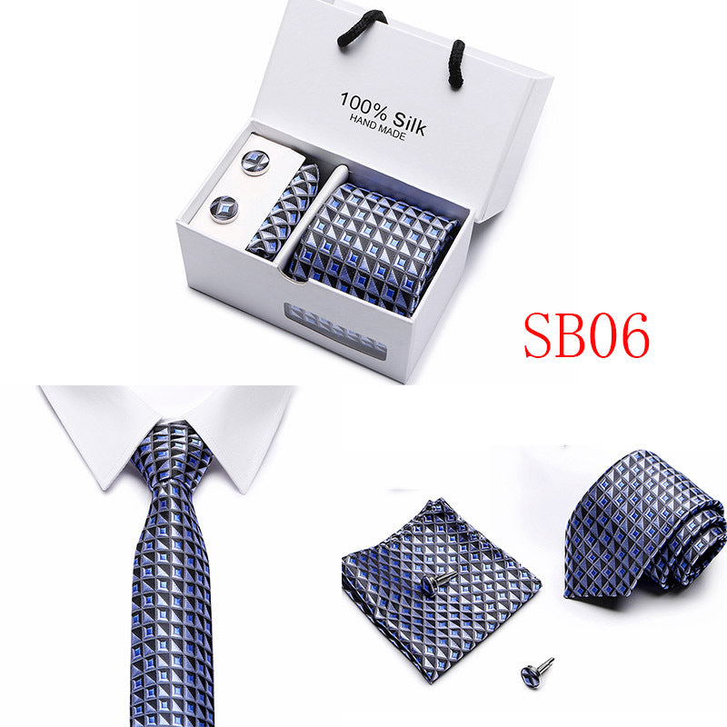 New Business Handmade Tie Pocket Square Cufflinks Sets-SB06