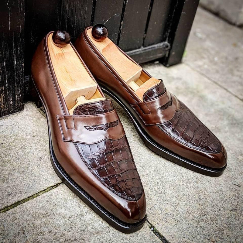 Brown Leather Brogue Loafer