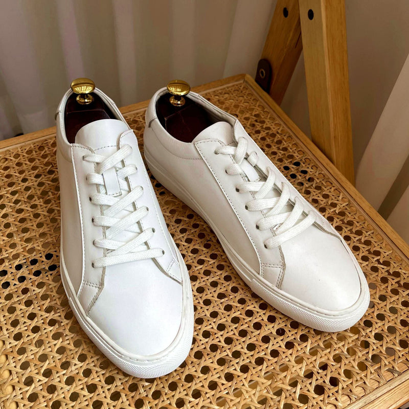 Higher Quality Men's White shoes leather flat shoes