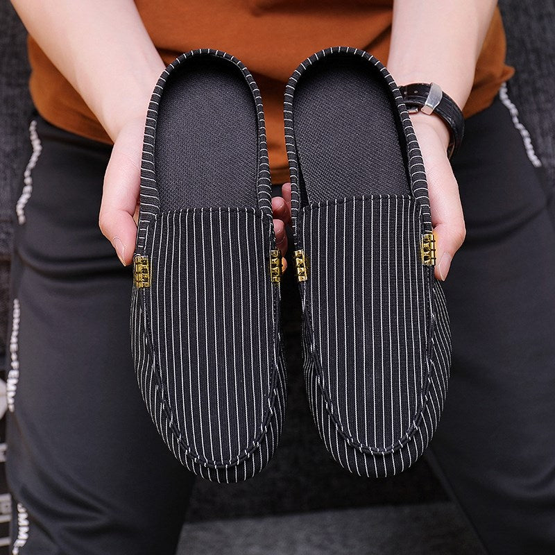 Men's Striped Moccasin Slip-Ons