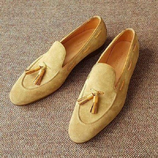 Yellow tassel loafers