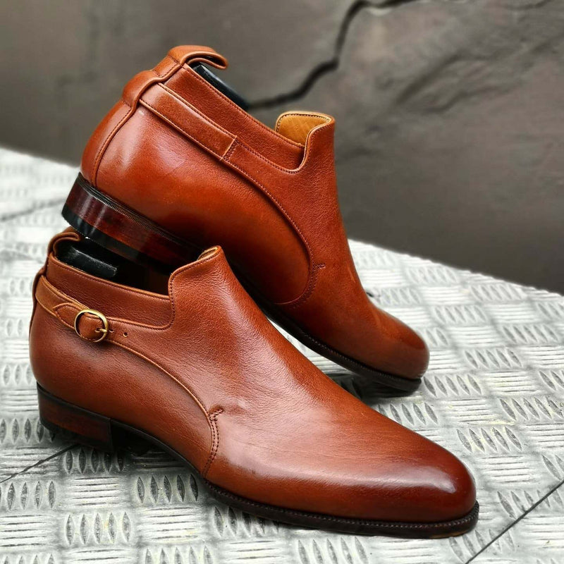 Men's Classic Brown Monk Shoes