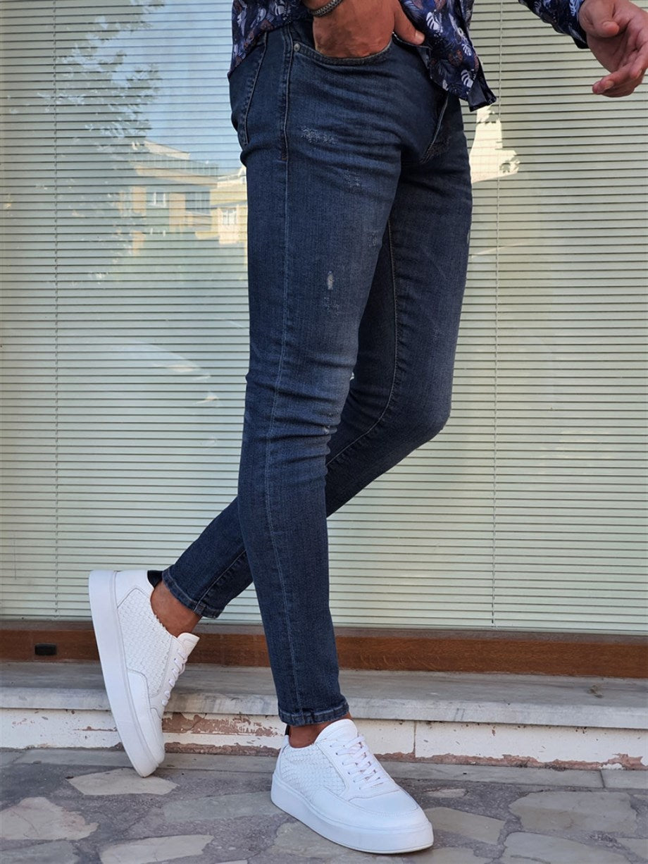 Slim Fit Ripped Lycra Jeans