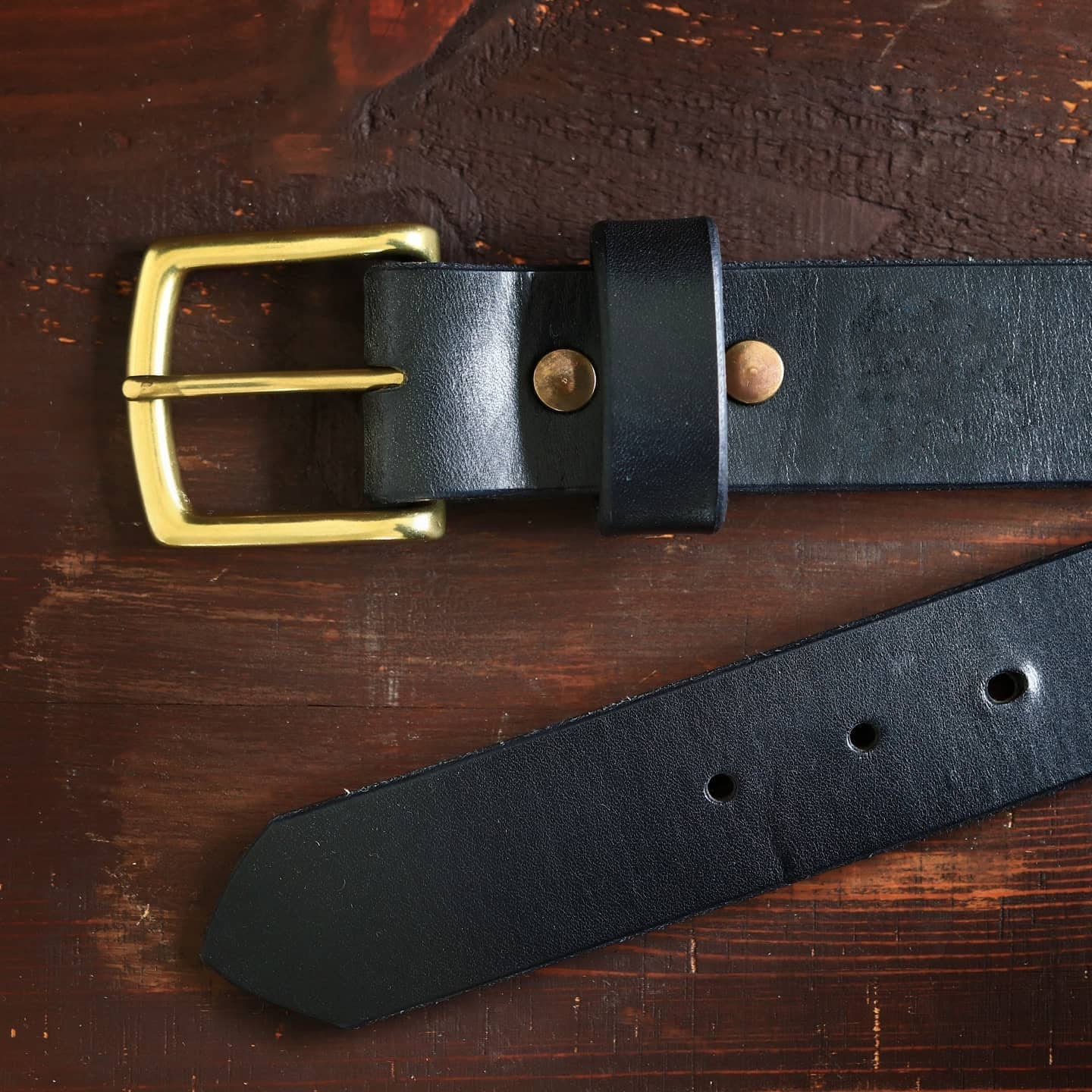 Black Handmade Vintage Men's Belt
