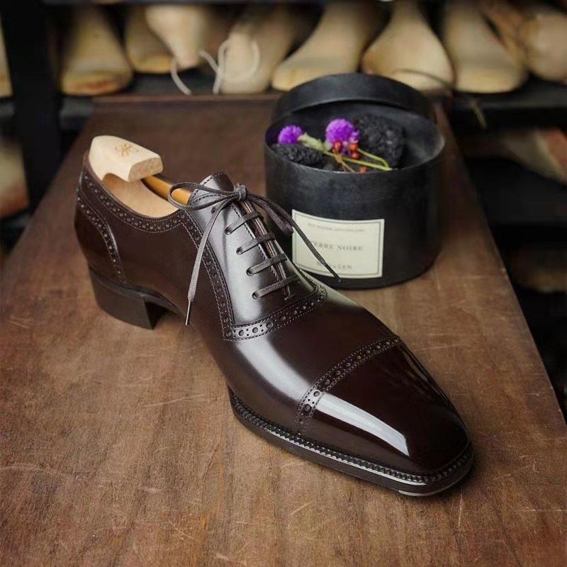 Italian high quality brown Oxford leather shoes for men
