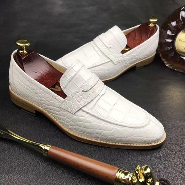 WHITE COMFORTABLE FORMAL MEN'S LOAFERS