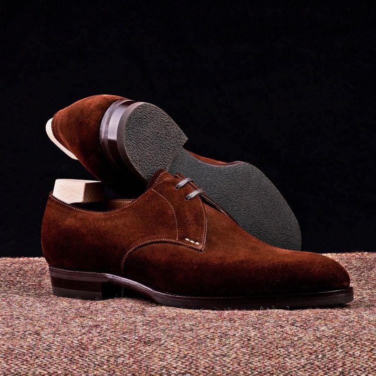 Brown Men's Suede Derby Shoes