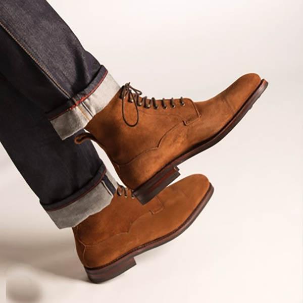Men Brown Suede casual ankle boots