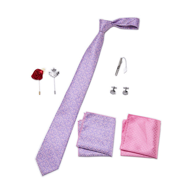 Bow Tie, Pocket Square, Brooch, Tie Clip 8 Pieces Gift Set LB183