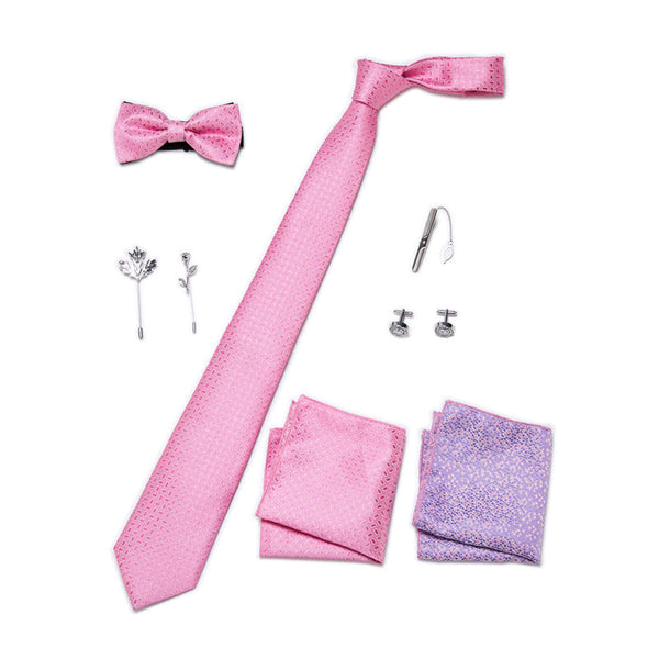 Bow Tie, Pocket Square, Brooch, Tie Clip 8 Pieces Gift Set LB184