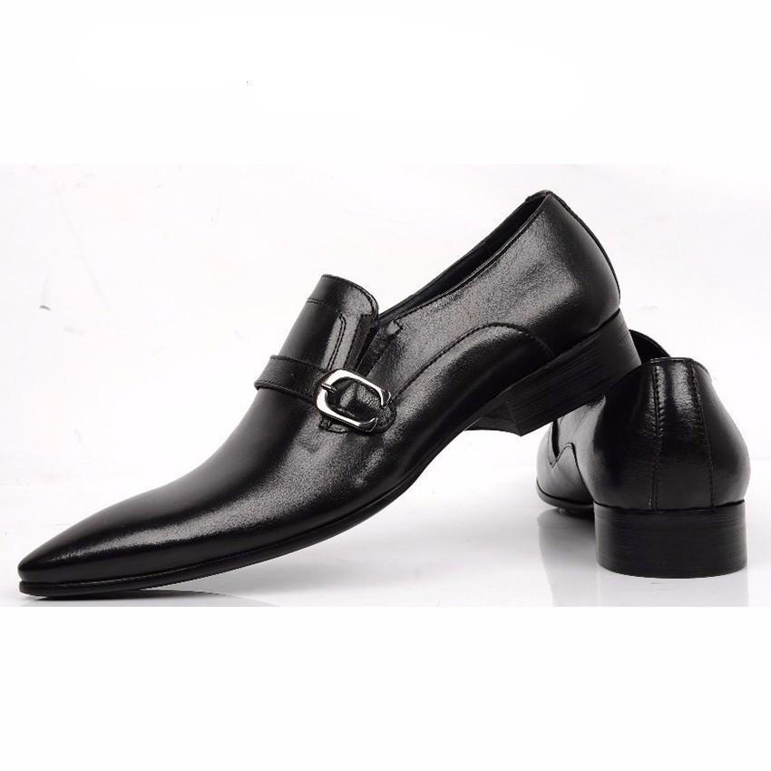 Elegant Vintage Style Men Loafers Shoes with Leather Strap and Buckle - FanFreakz