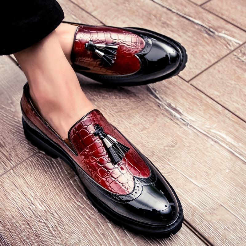Casual Men's Dress Shoes With Tassel Flat Heel Loafers - Arceey