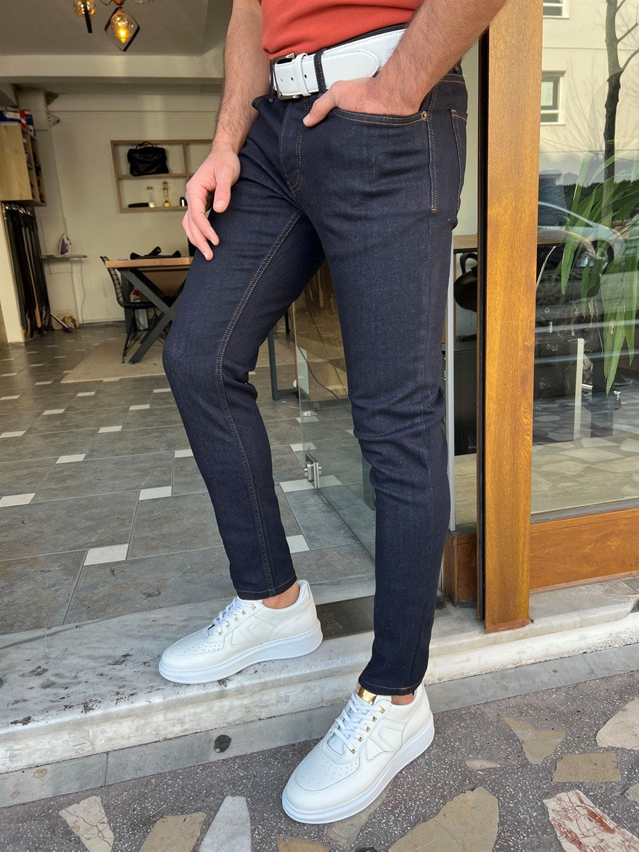 Slim Fit Stitched Jeans