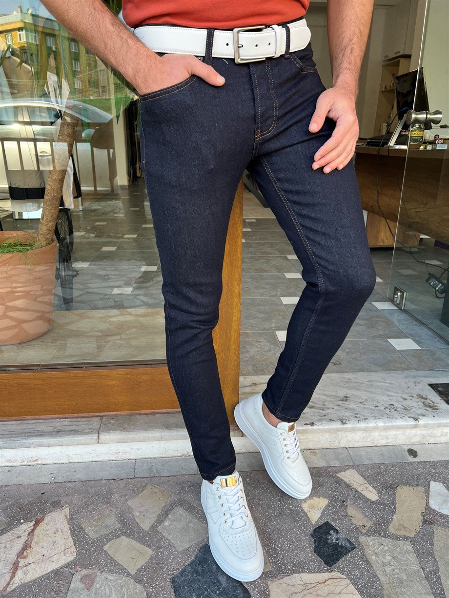 Slim Fit Stitched Jeans