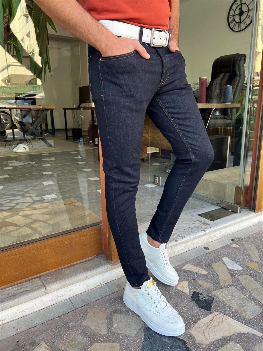 Slim Fit Stitched Jeans