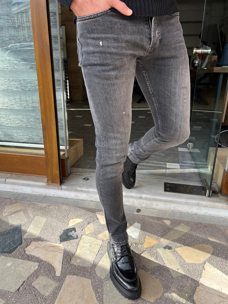 Slim Fit Grinding Ripped Detailed Jeans