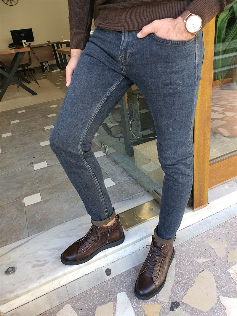 Slim Fit Slit Detailed Jeans
