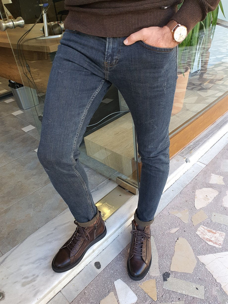 Slim Fit Slit Detailed Jeans