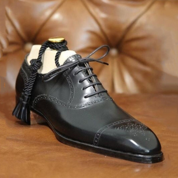 Men's classic black business oxford shoes
