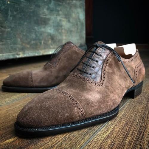 Coffee Suede Oxford Shoes