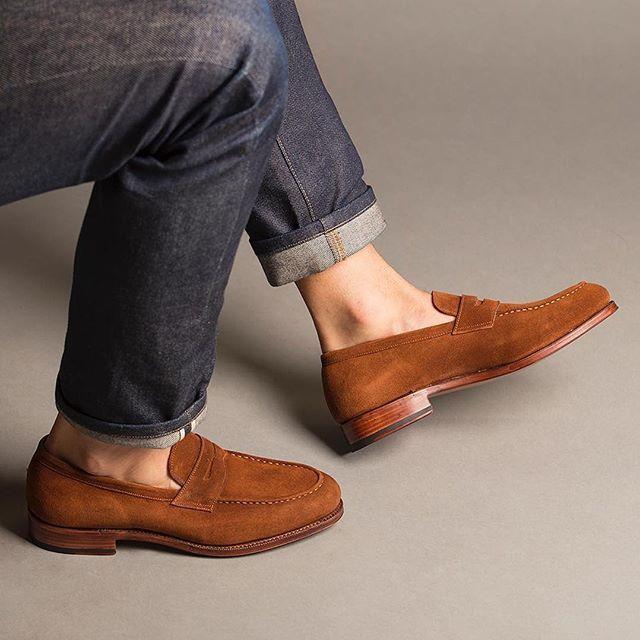 Suede Light Brown Slip On Loafer